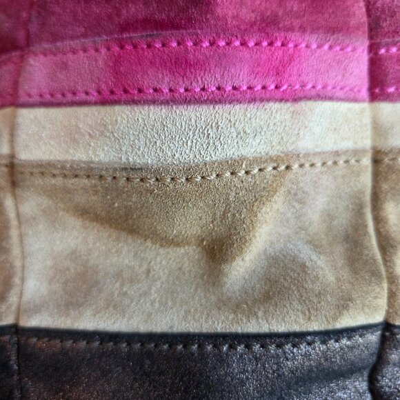 VGUC Coach Ltd Edition Large Wave Multi Color Suede Gallery Tote #1434 - Picture 5 of 16